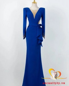 Đầm, váy dạ hội body màu xanh coban sang trọng, nổi bật