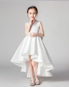 Váy phù dâu nhí công chúa màu trắng đơn giản