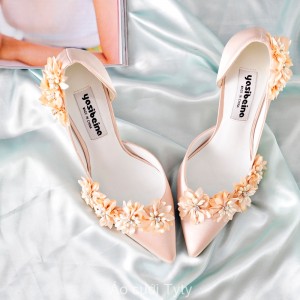 Giày cưới cô dâu đính hoa 3d nhẹ nhàng