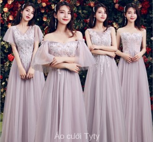 Váy phù dâu - dự tiệc màu hồng tím